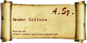 Andor Szilvia névjegykártya
