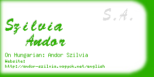 szilvia andor business card